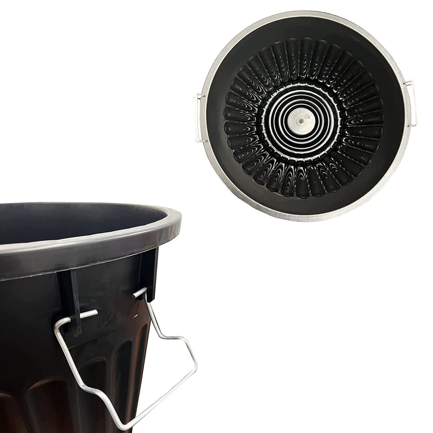 100 Litre Strong Black Large Capacity Waterproof Dustbin With Strong Metal Clip Lid