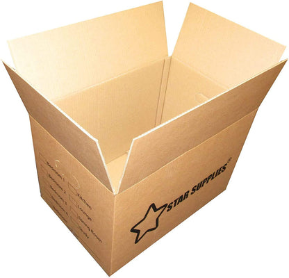Extra Large & Medium Size Strong Printed Tick List Cardboard Removal Boxes With Carry Handles