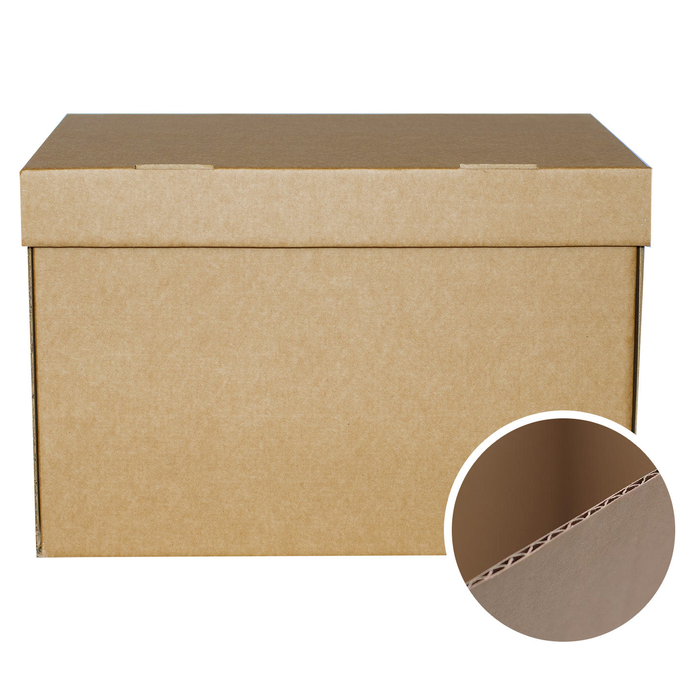 Archive Cardboard Filing Storage Boxes 15x12x9" With Hinged Lids
