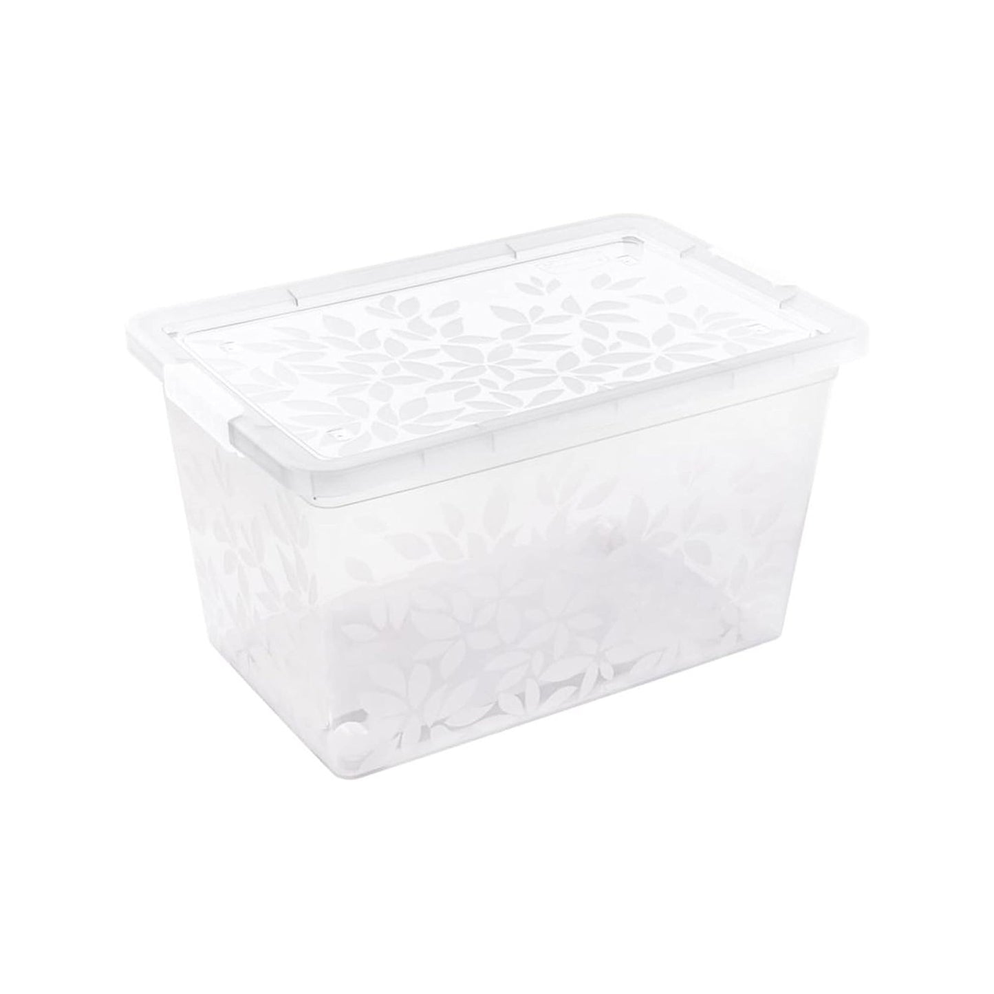 Elegant Jasmine Leaves Strong Stackable Plastic Storage Boxes Complete With Clip Locked Lids