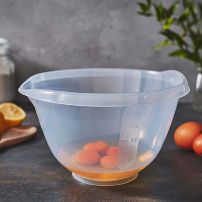 BPA Free 2L Clear Plastic Multipurpose Mixing Bowl Freezer & Microwave Safe