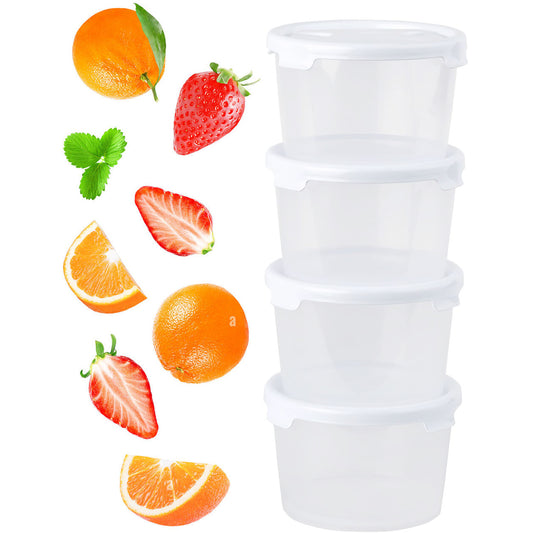 Strong Reusable Plastic Microwave Safe 300ml Round Stackable Food Storage Containers