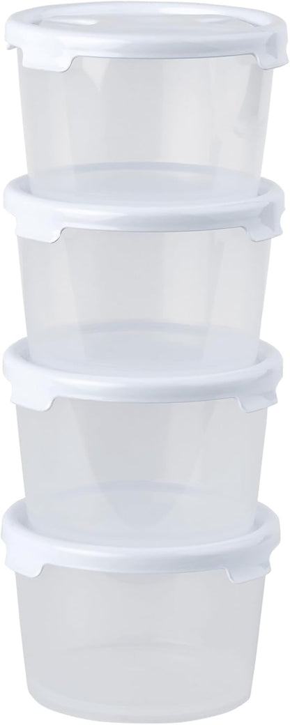 Strong Reusable Plastic Microwave Safe 300ml Round Stackable Food Storage Containers