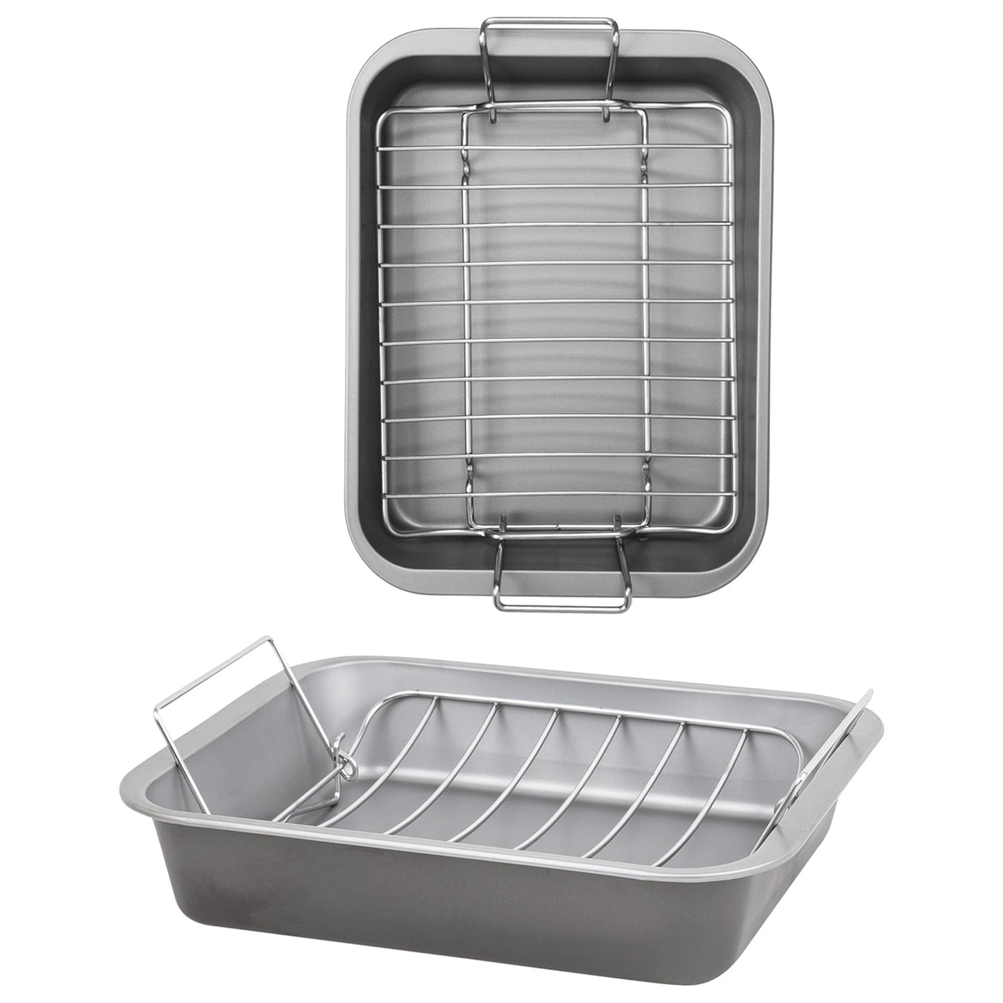 Stainless Steel Curved 36cm Non-Stick Deep Roasting Tin & Rack