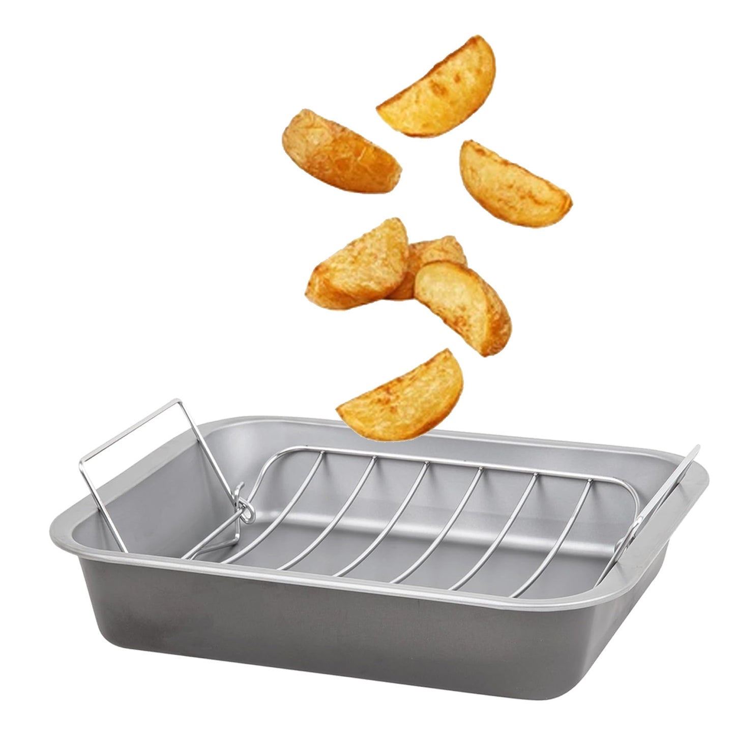 Stainless Steel Curved 36cm Non-Stick Deep Roasting Tin & Rack