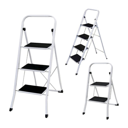 Portable Folding Step Ladders 2, 3 or 4 Steps Home Kitchen DIY Lightweight Strong Sturdy With Anti-Slip Safety Mat