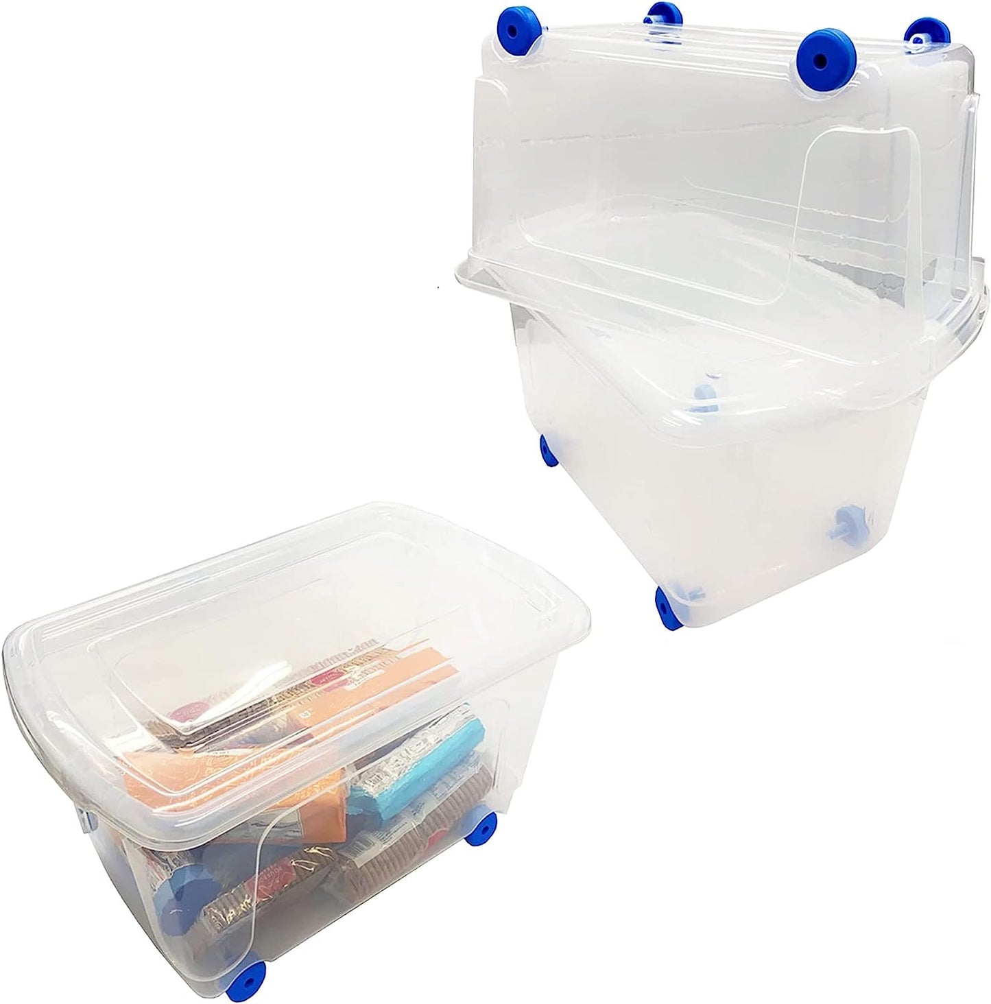 Strong Plastic Storage Box For Home, Office & Schools Complete With Lid & Built In Wheels