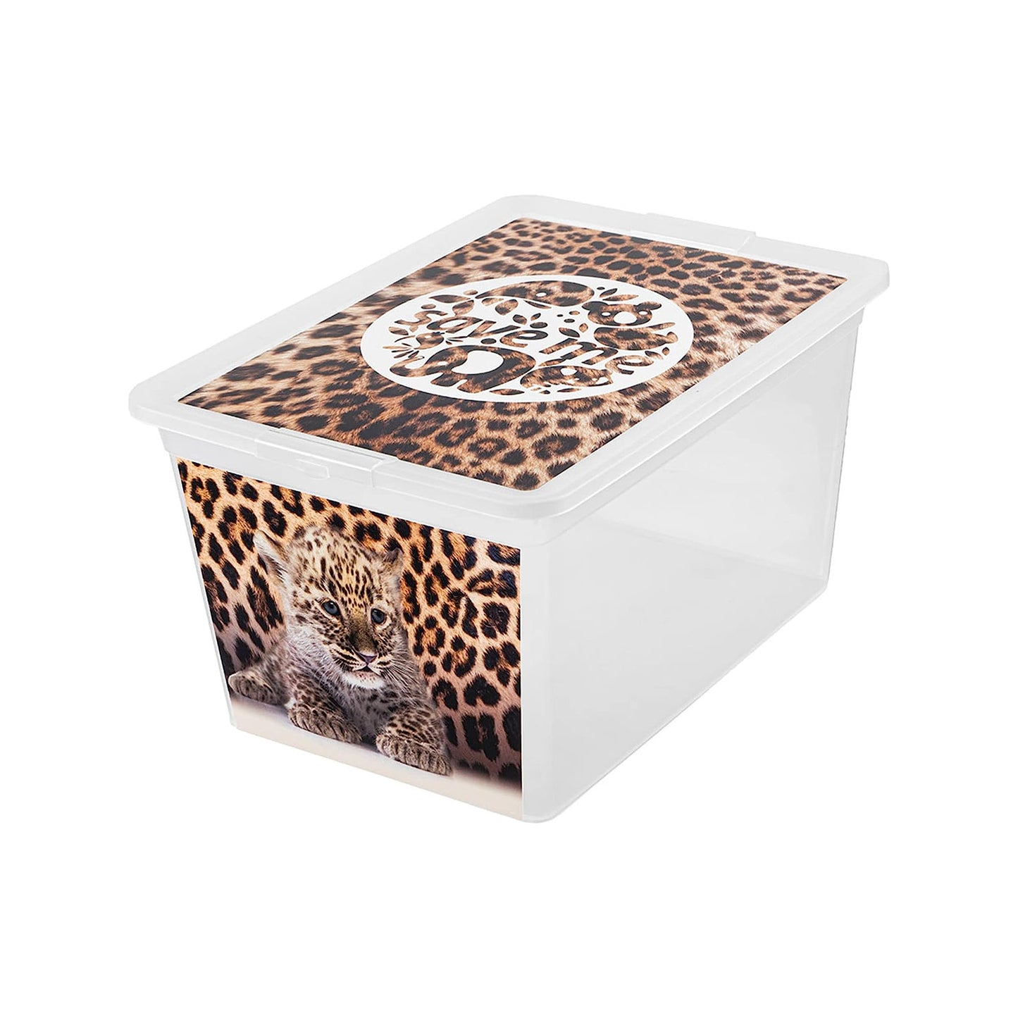 30 Litre Printed Animal Save Me Boxes Strong Stackable Storage Containers With Lids
