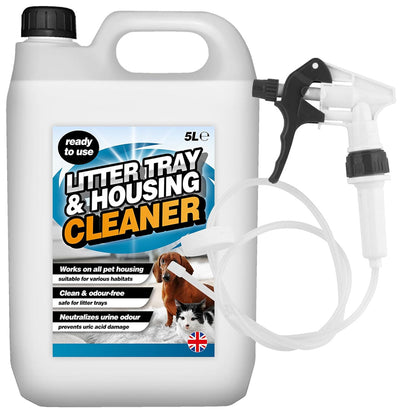 5 Litre Litter Tray & Housing Cleaner Odour Free Ready To Use Formula With Long Hose Trigger