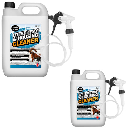 5 Litre Litter Tray & Housing Cleaner Odour Free Ready To Use Formula With Long Hose Trigger