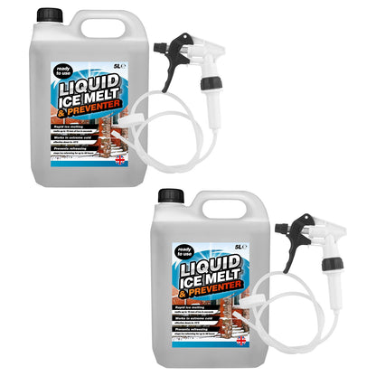 5 Litre Liquid Ice Melt & Preventer Complete With Trigger Hose Prevents Refreezing