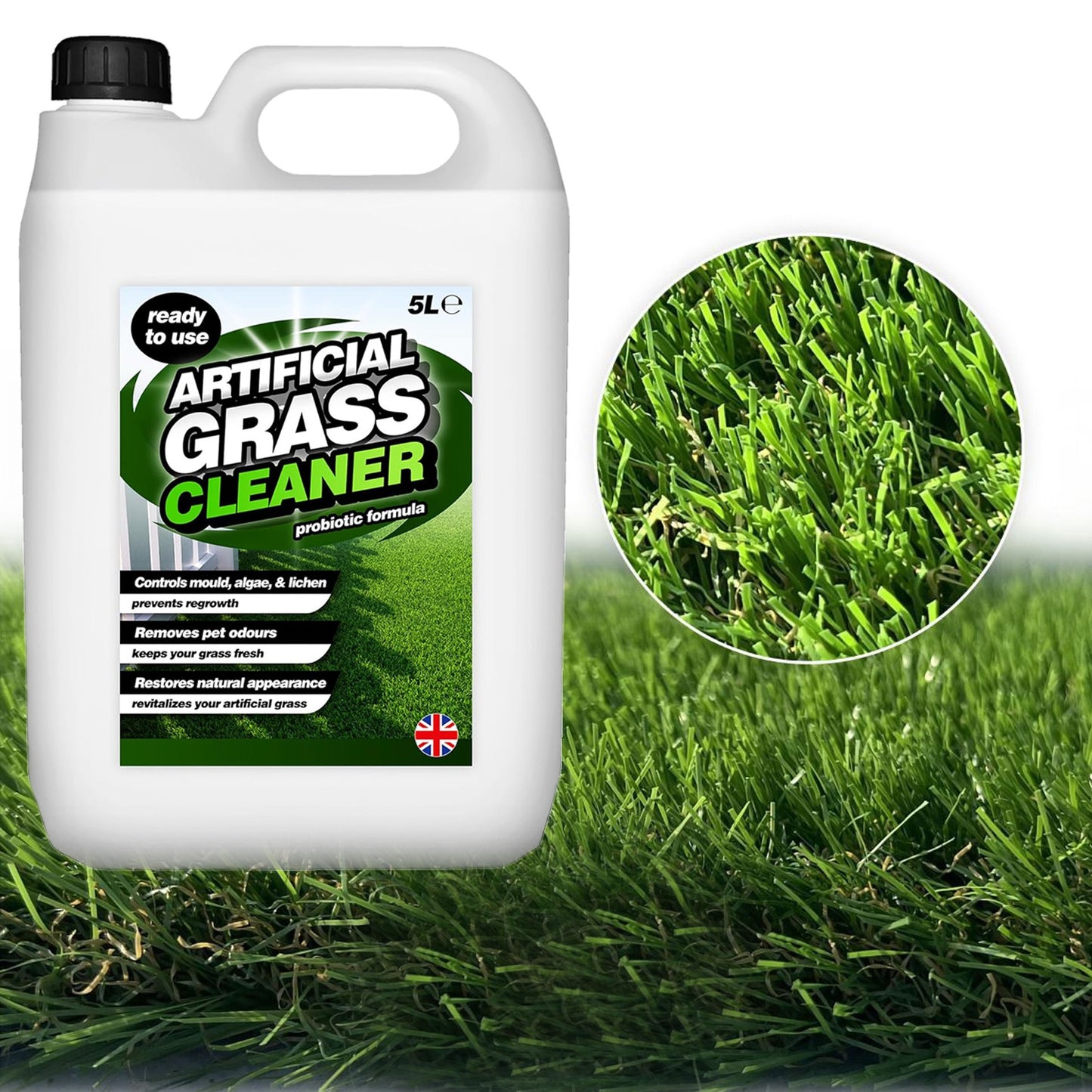 5 Litre Ready To Use Artificial Grass Cleaner Designed To Control Mould & Algae