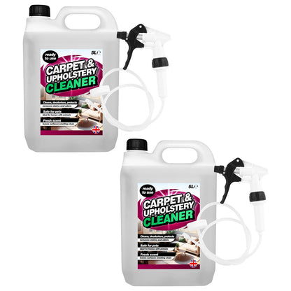 5 Litre Carpet & Upholstery Cleaner Removes Stains & Deodorises With Long Hose Trigger