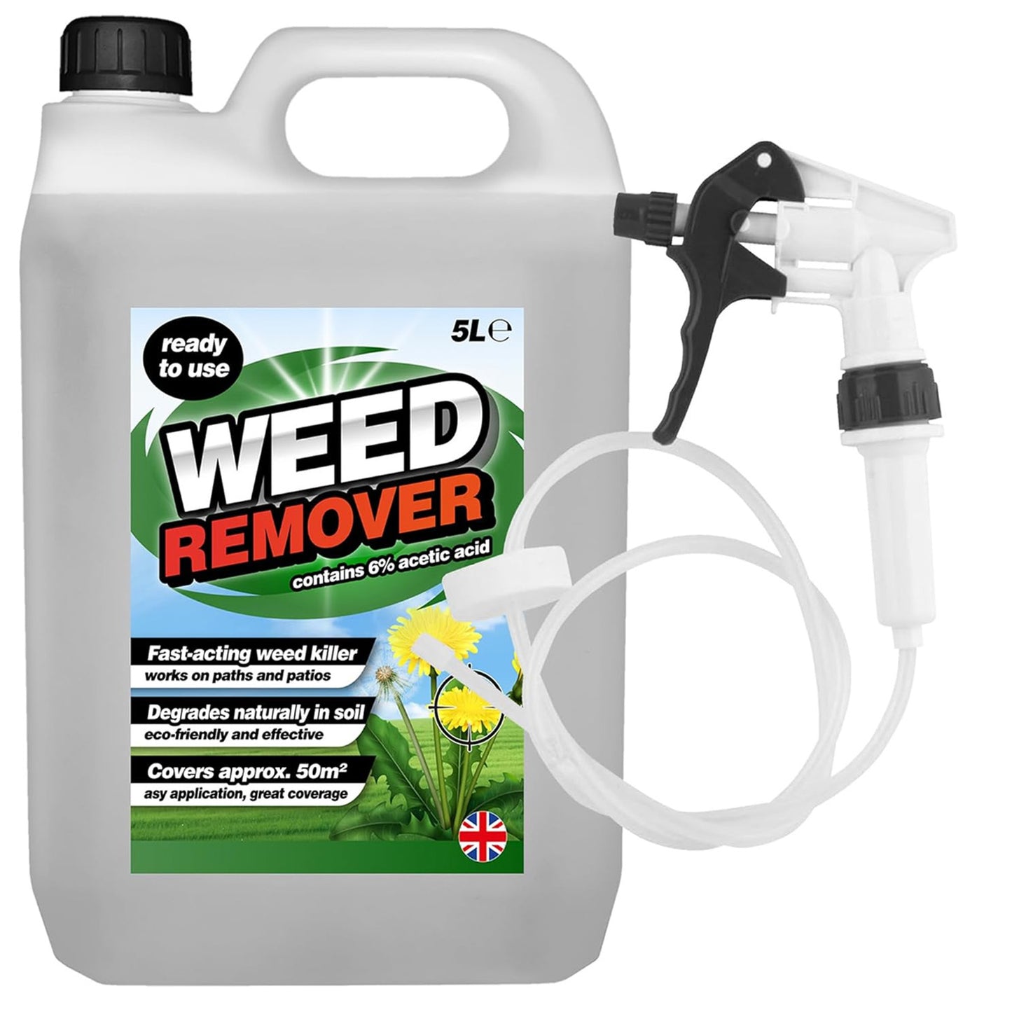 5 Litre Fast Acting Ready To Use Weed Remover With Long Hose Trigger