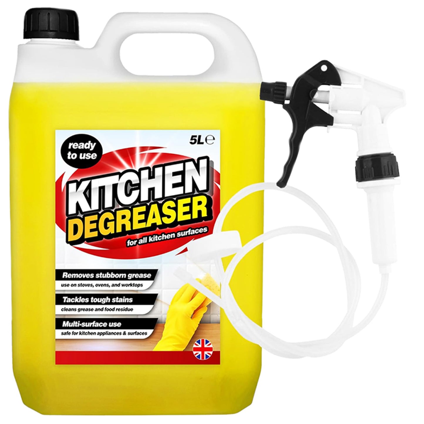 5 Litre Strong Heavy Duty Kitchen Degreaser Removes Stubborn Grease With Long Hose Trigger