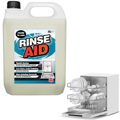 5 Litre Ready To Use Rinse Aid Dishwasher Cleaner Streak Free Sparkling Finish