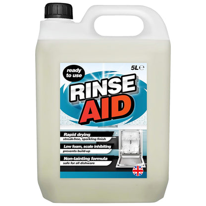 5 Litre Ready To Use Rinse Aid Dishwasher Cleaner Streak Free Sparkling Finish