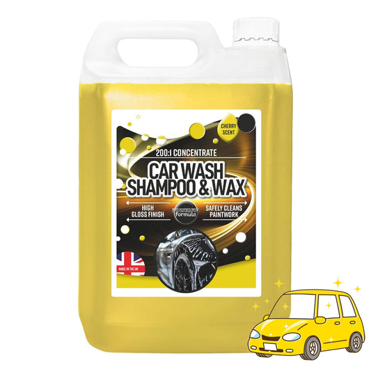 5 Litres Car Wash Shampoo & Wax High Gloss Finished Powerful Formula Instantly Removes Dirt