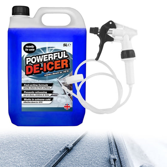 5 Litre Powerful De-Icer Ready To Use Fast Acting Formular With Trigger Hose