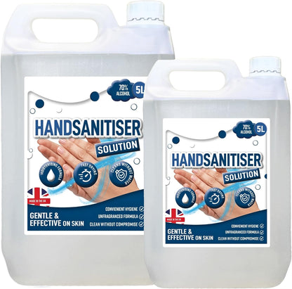 5L Hand Sanitiser Solution Water Free Gentle & Effective On Skin