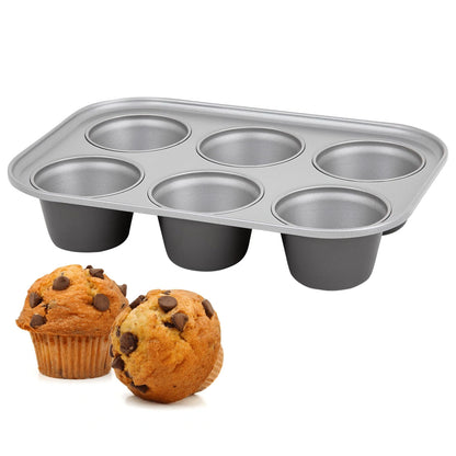 Dishwasher Safe Jumbo 6 Cup Muffin Tin Large Cupcake Bakeware Pan