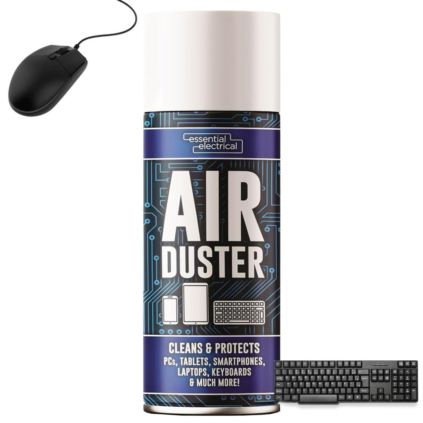 Essential 400ml Electrical Air Duster Cleans & Protects Smartphones, Laptops & Keyboards