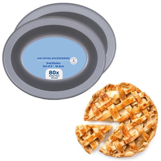 Air Fryer Oval Pie Dishes Non-Stick Baking & Roasting Tins