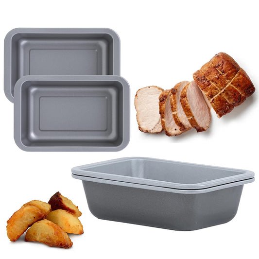 Mini Rectangular Air Fryer Dishes Non-Stick Carbon Steel Roasting & Baking Pans