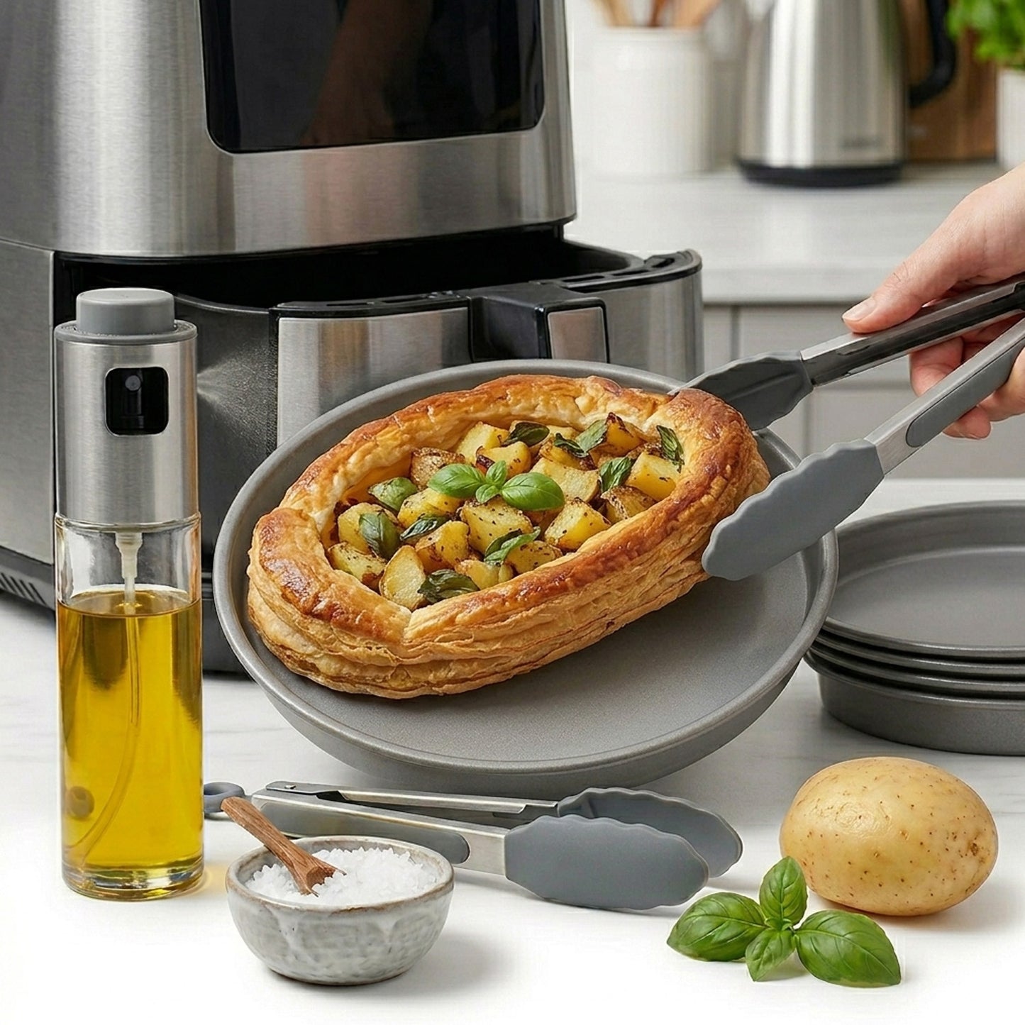 10.5cm Round Mini Air Fryer Dish Non-Stick Cooking, Roasting & Baking Tins