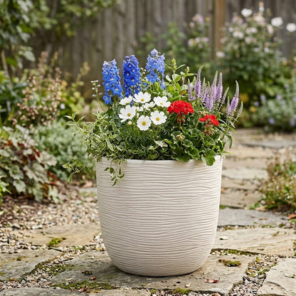 XL Stone Effect Amalfi Round Garden Indoor Outdoor Flower & Tree Planter