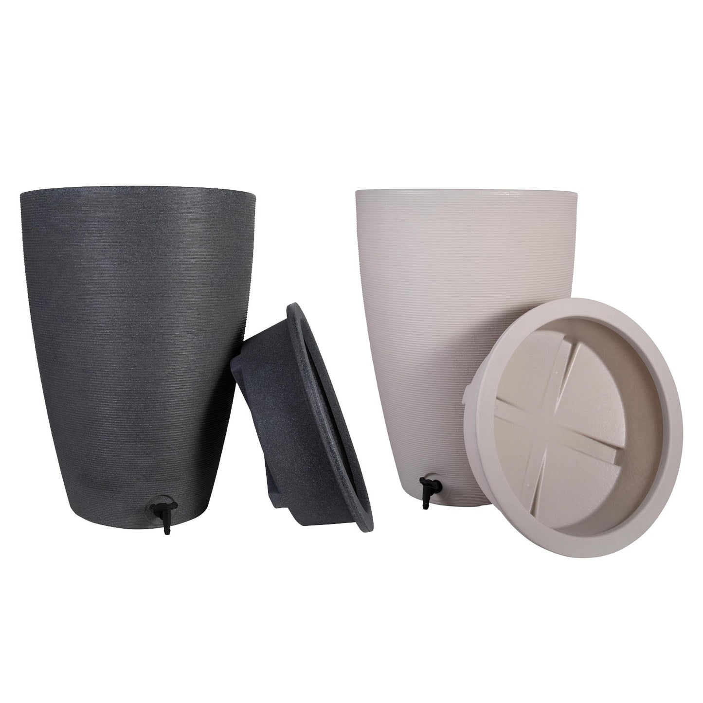 Amesbury Stone Water Butt Rain Water Collector 120 Litre With Tap & Lid