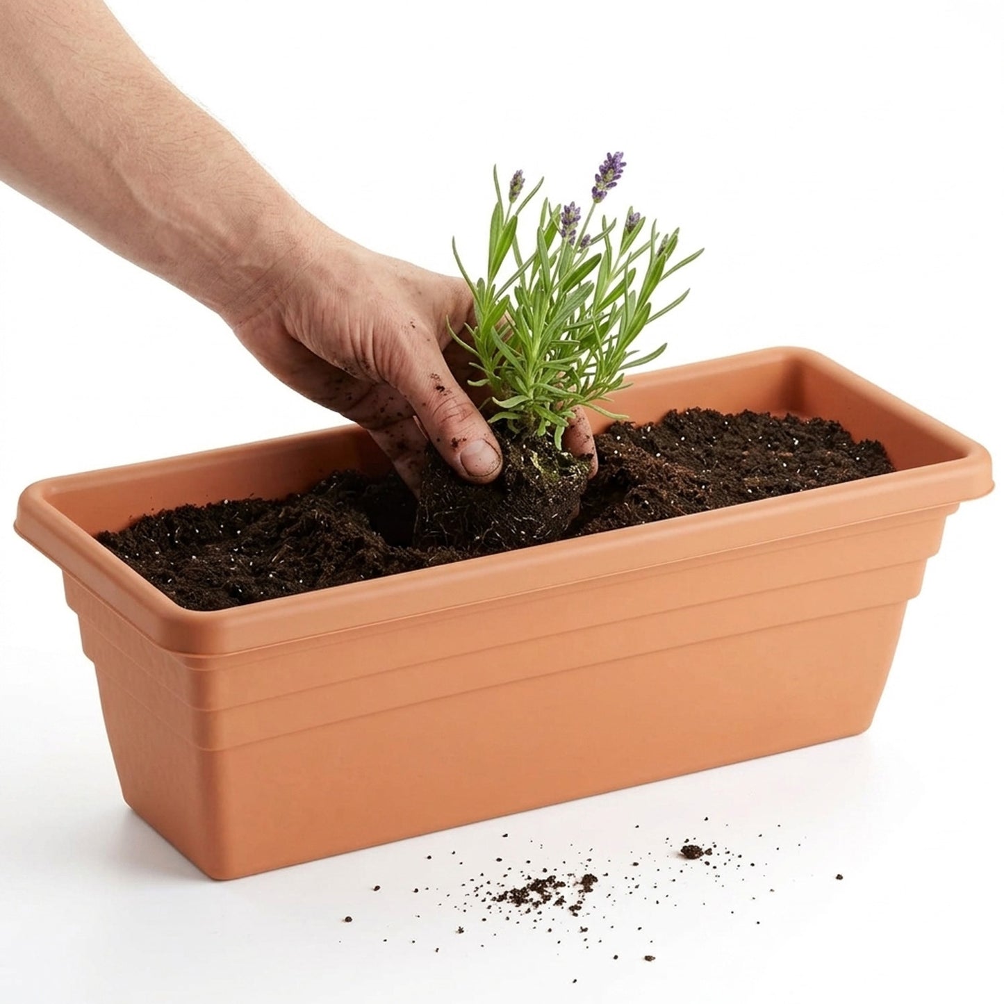 50cm Ascot Brown Beautiful Indoor & Outdoor Long Trough Garden Planters