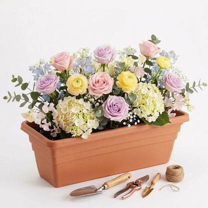 50cm Ascot Brown Beautiful Indoor & Outdoor Long Trough Garden Planters