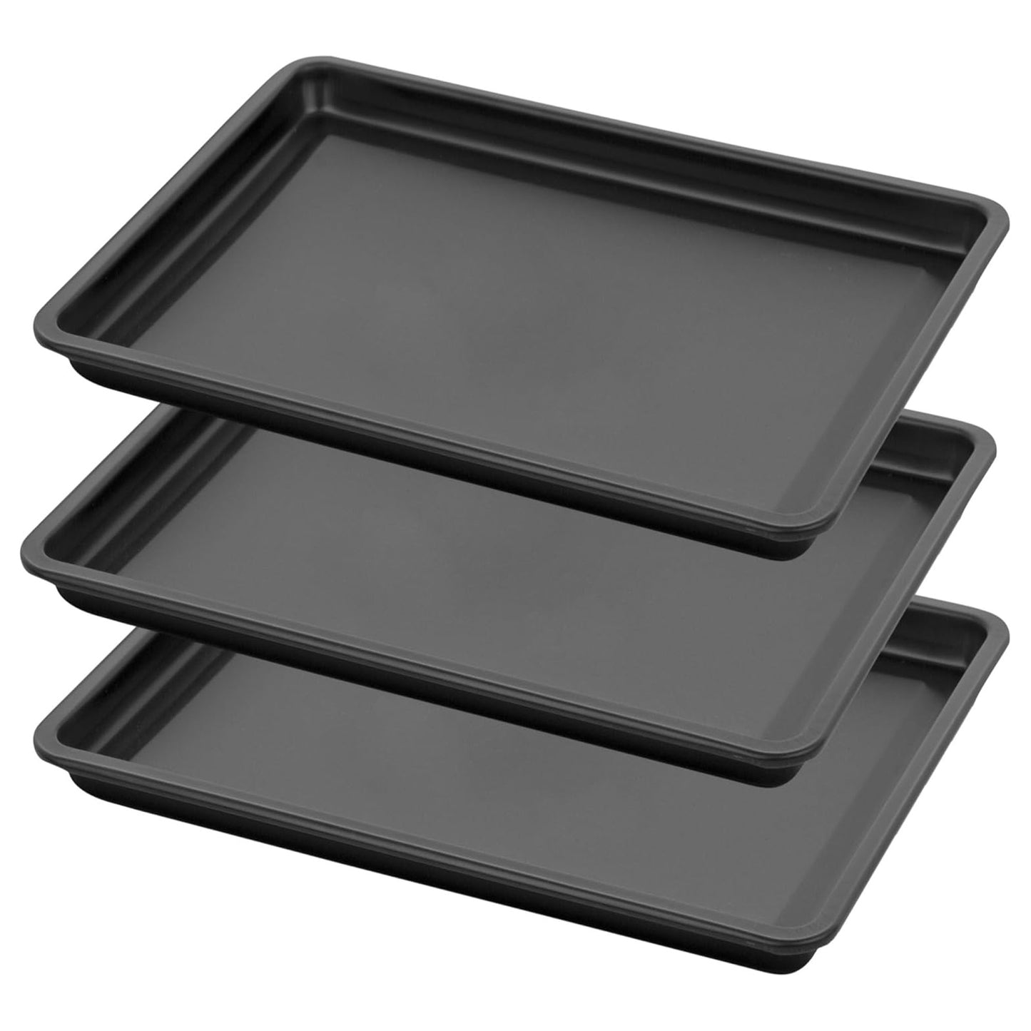 Large Set Of 3 Pack Non-Stick Baking Trays 32cm Assorted Sizes For Ovens Dishwasher Safe