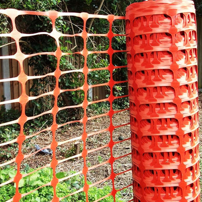 Temporary Orange 50m Mesh Barrier Fencing Safety Net On a Roll For Construction Sites