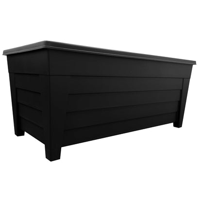 Set Of 4 Black Grosvenor Trough Planters Perfect For Displaying Flowers & Plants