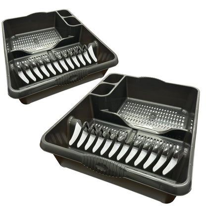 Strong Plastic Kitchen Counter Dish/Cutlery Rack With Integral Handles