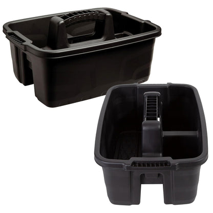 Plastic Kitchen Caddy Black Storage Organiser For Utensils Sponges Clothes & Sprays