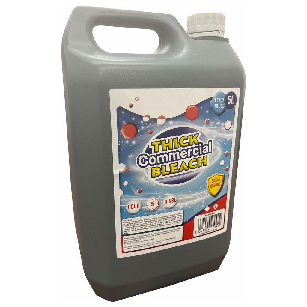 5L Thick Commercial Sink, Drain & Toilet Extra Strong Bleach For Sanitisation & Disinfection