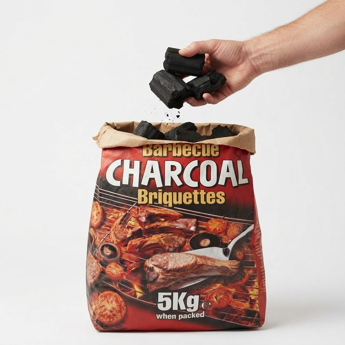 Premium Charcoal BBQ Briquettes 5KG Bag – Long Burning Fast Lighting
