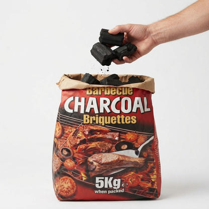 Premium Charcoal BBQ Briquettes 5KG Bag – Long Burning Fast Lighting