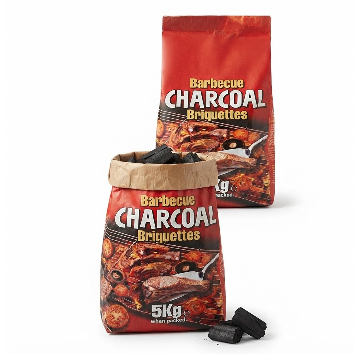 Premium Charcoal BBQ Briquettes 5KG Bag – Long Burning Fast Lighting