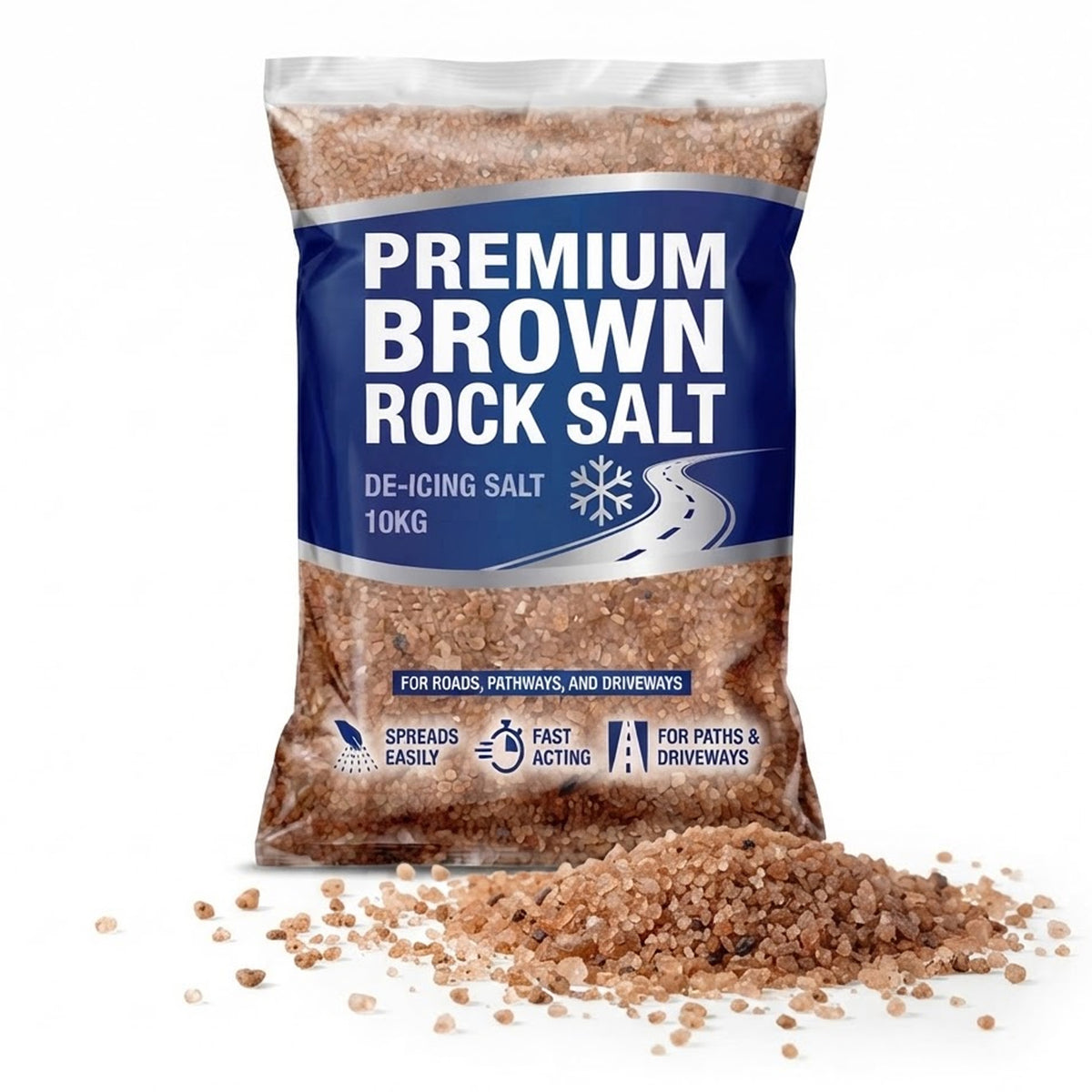 10kg Heavy-Duty Brown De-Icing Rock Salt Grit – Fast Snow & Ice Melt