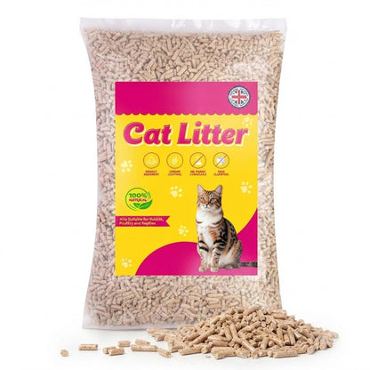 15L Premium Wood Cat Litter Pellets Biodegradable Soft Bedding
