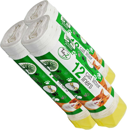 Leak Proof Cat Litter Tray Drawstring Liners Heavy Duty Scratch Resistant