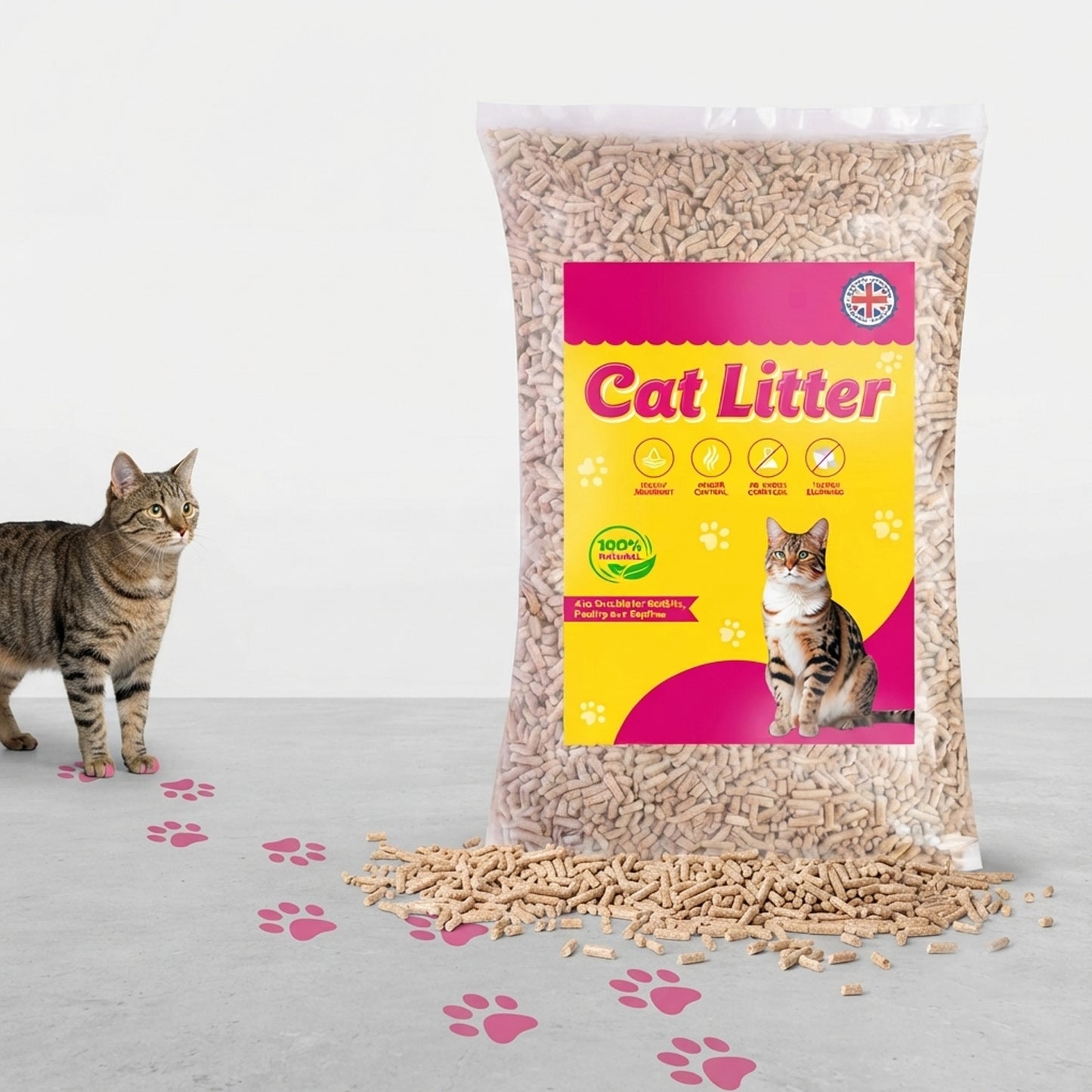 15L Premium Wood Cat Litter Pellets Biodegradable Soft Bedding