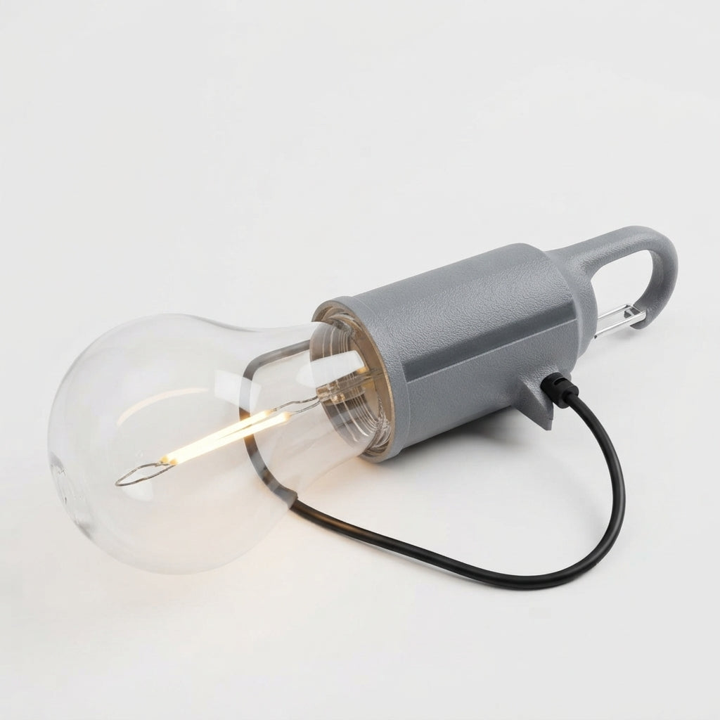 Portable Outdoor Clip Light 220 Lumen Warm White Rechargeable Bulb Lamp
