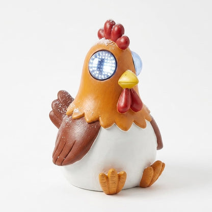 Solar Cockerel Garden Light Animated Blinking Eyes Farmyard Animal Statue