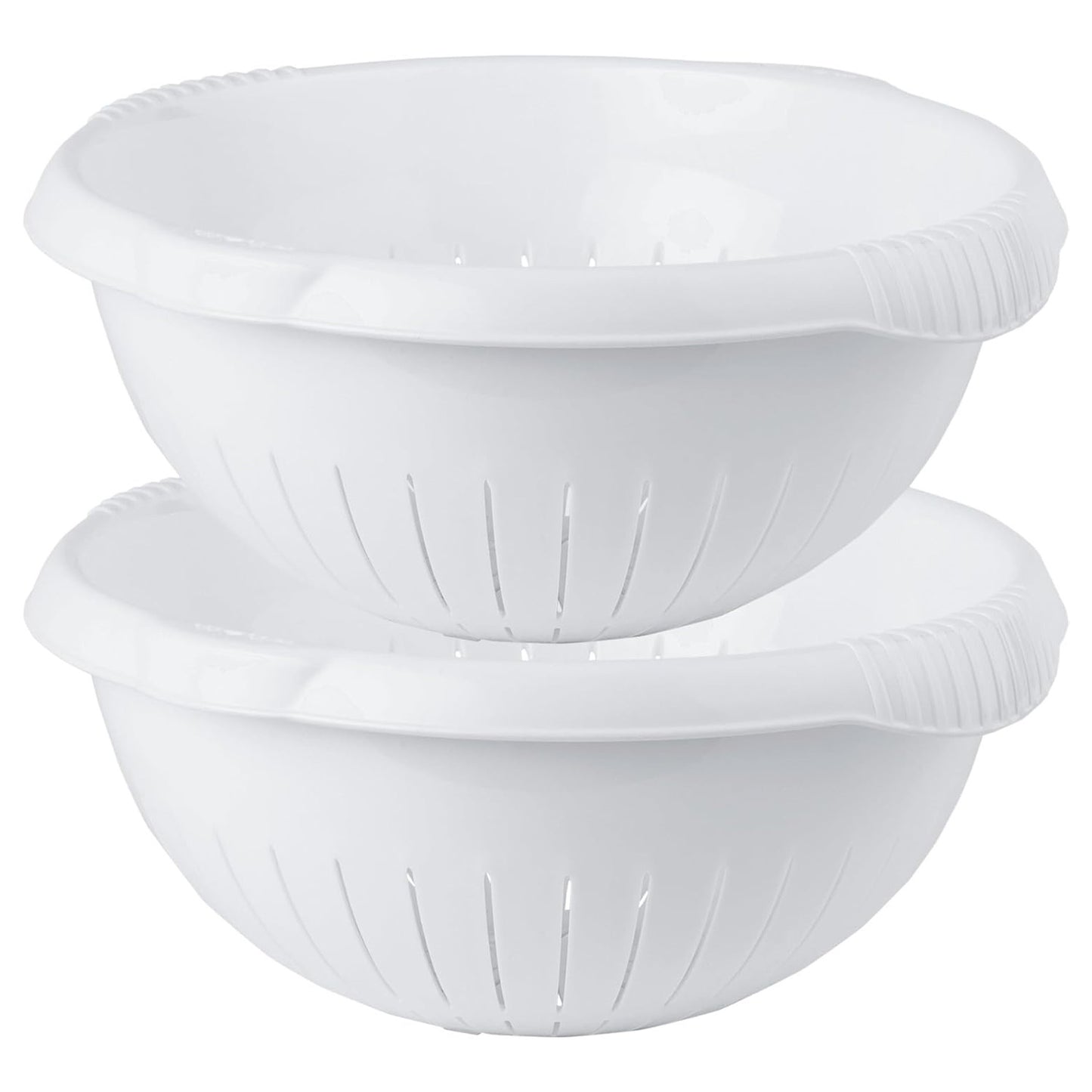 30cm Fruit & Veg Ice White Colander Filter Basket With Integral Handles