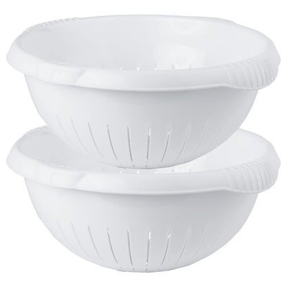 30cm Fruit & Veg Ice White Colander Filter Basket With Integral Handles